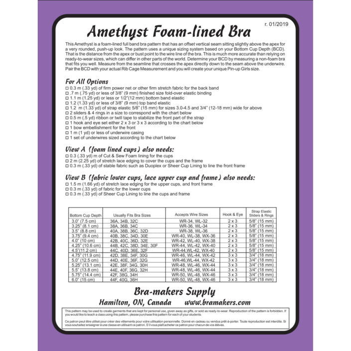 Amethyst Lace Bra Pattern