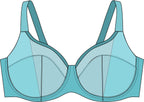 Light blue bra drawing on a white background