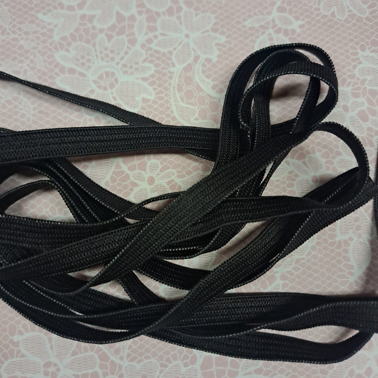 Knitted Elastic For Swimwear - Black 8mm