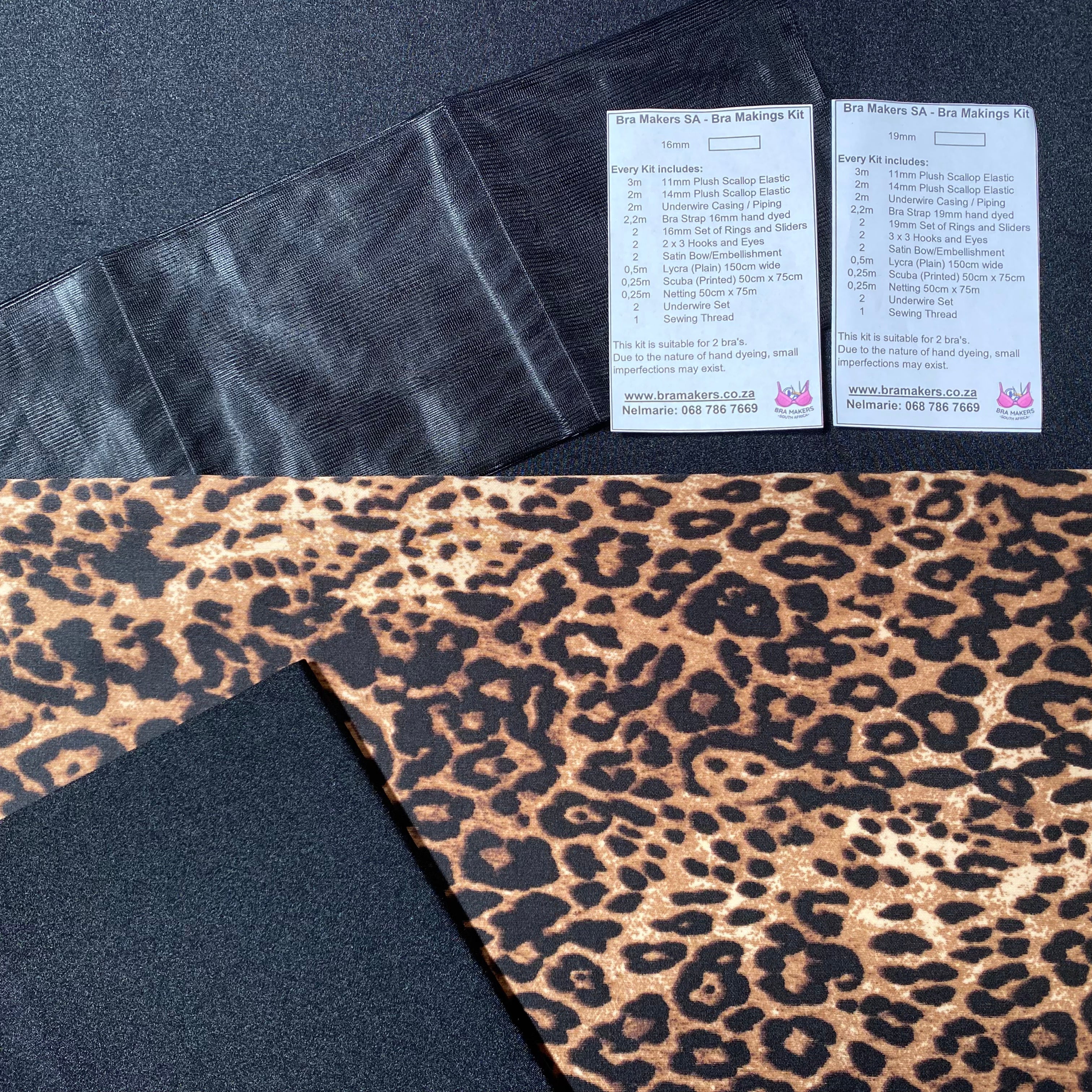 Bra Making Kit - Black Leopard Scuba