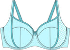 Light blue bra drawing with a subtle pattern on a white background