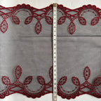 Embroidered Lace Black with Red Detail