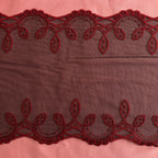 Embroidered Lace Black with Red Detail