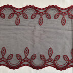 Embroidered Lace Black with Red Detail