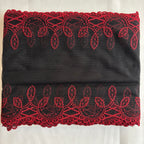 Embroidered Lace Black with Red Detail