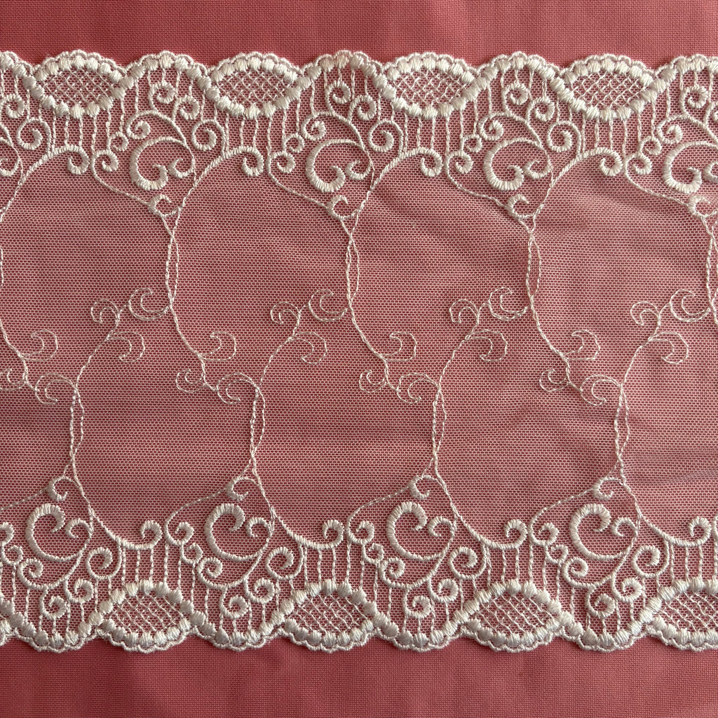 Embroidered Lace DNA White