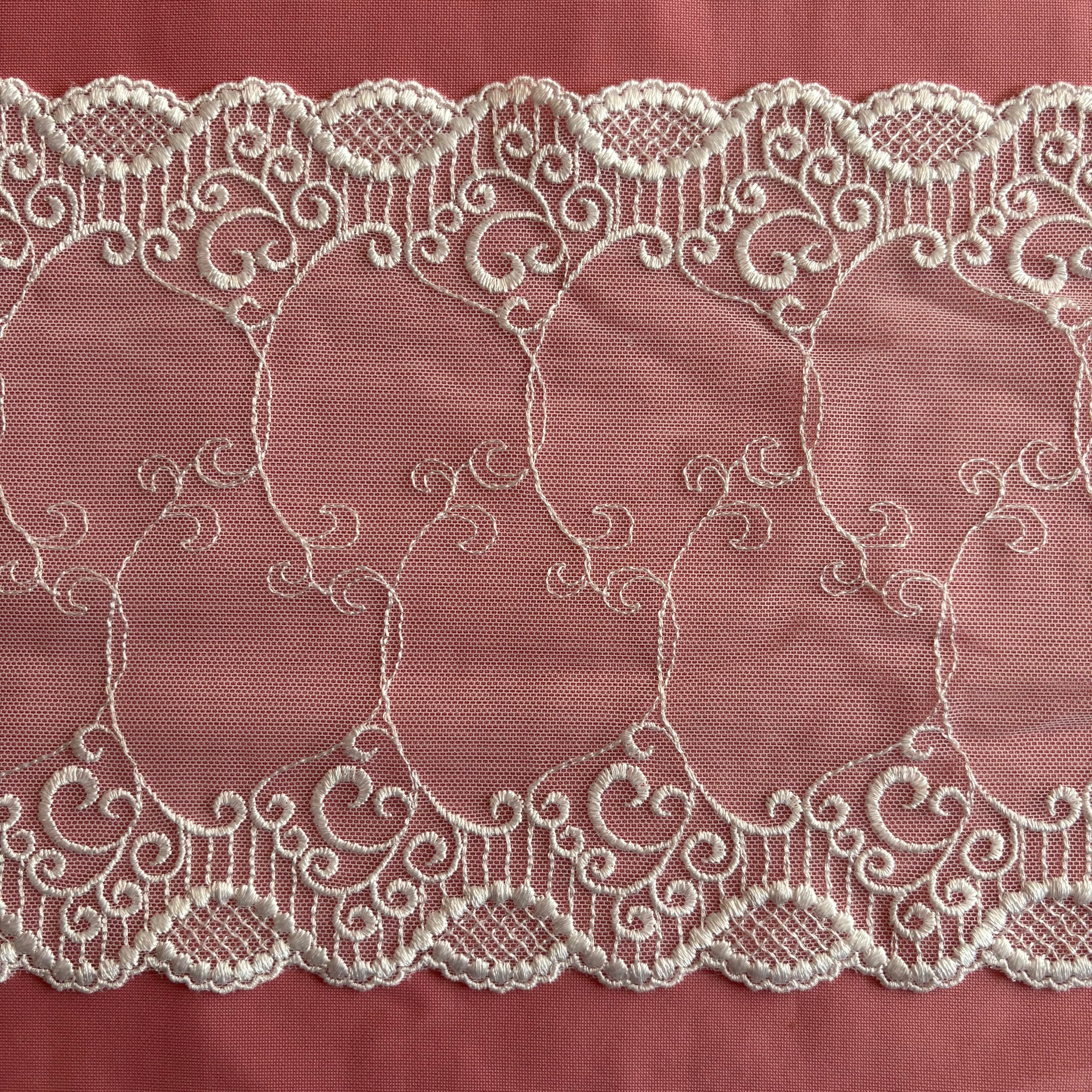 Embroidered Lace DNA White