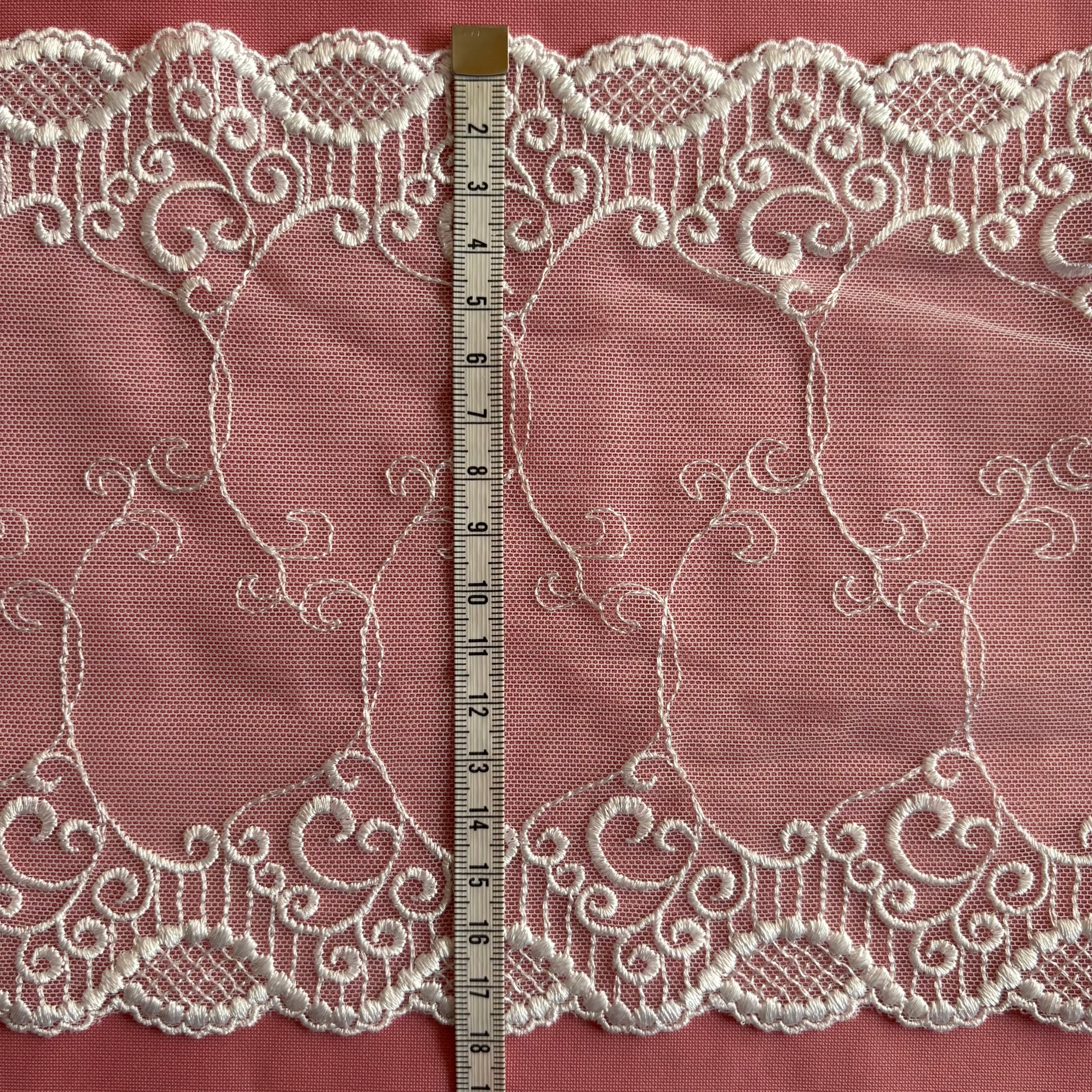 Embroidered Lace DNA White