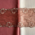 Embroidered Delicate Flower Lace Dark Mocha with Beige