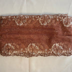 Embroidered Delicate Flower Lace Dark Mocha with Beige