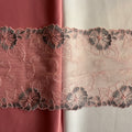Embroidered Delicate Flower Lace Light Pink with Light Grey