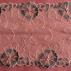Embroidered Delicate Flower Lace Light Pink with Light Grey