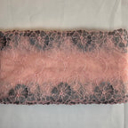 Embroidered Delicate Flower Lace Light Pink with Light Grey