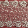 Embroidered Lace Flower Swirls White