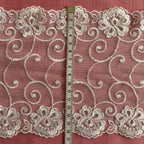 Embroidered Lace Flower Swirls White