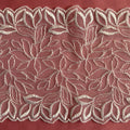 Embroidered Lace Leaves Branch White