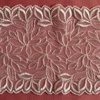 Embroidered Lace Leaves Branch White