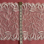 Embroidered Lace Leaves Branch White