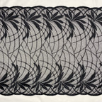 Embroidered Lace Palm Trees Black