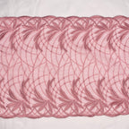 Embroidered Lace Palm Trees Rose Pink
