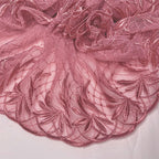 Embroidered Lace Palm Trees Rose Pink