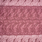 Embroidered Lace Palm Trees Rose Pink