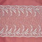 Embroidered Lace Palm Trees White