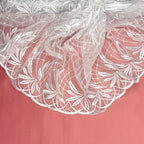 Embroidered Lace Palm Trees White