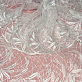 Embroidered Lace Palm Trees White