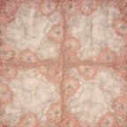 Embroidered Delicate Flower Lace Light Mocha with Brick Red