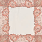Embroidered Delicate Flower Lace Light Mocha with Brick Red