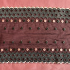 Embroidered Lace Black with Grey and Light Pink Dots
