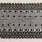 Embroidered Lace Black with Grey and Light Pink Dots