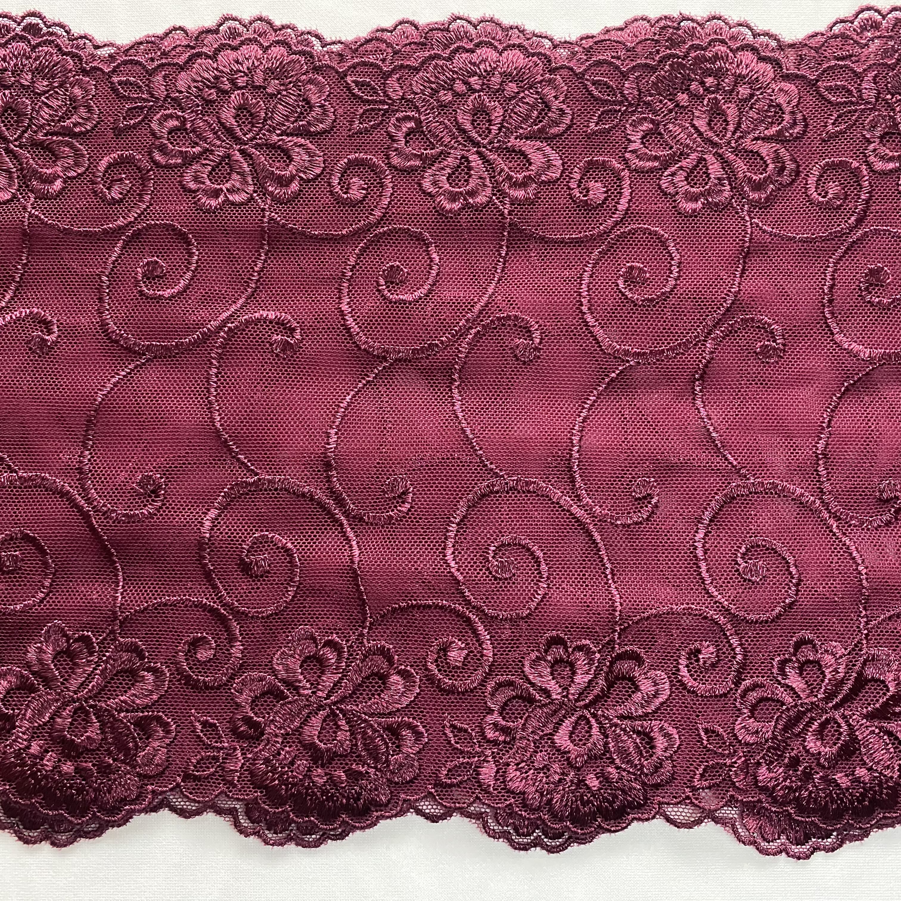 Embroidered Lace Maroon