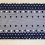 Embroidered Lace Navy with White Dots