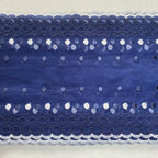 Embroidered Lace Navy with White Dots
