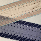 Embroidered Lace Mocha with Aqua Dots