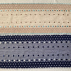 Embroidered Lace Navy with White Dots