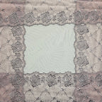 Embroidered Lace Pink with Silver Flowers