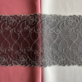 Embroidered Roses Lace Black with White