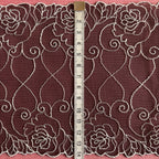 Embroidered Roses Lace Black with White