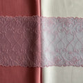 Embroidered Roses Lace Purple with Light Pink