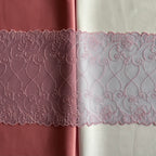 Embroidered Roses Lace Purple with Light Pink