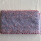 Embroidered Roses Lace Purple with Light Pink