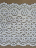 Stretch Lace Circles and Daisies White