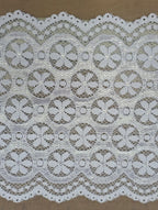 Stretch Lace Circles and Daisies White