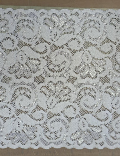Floral white stretch lace