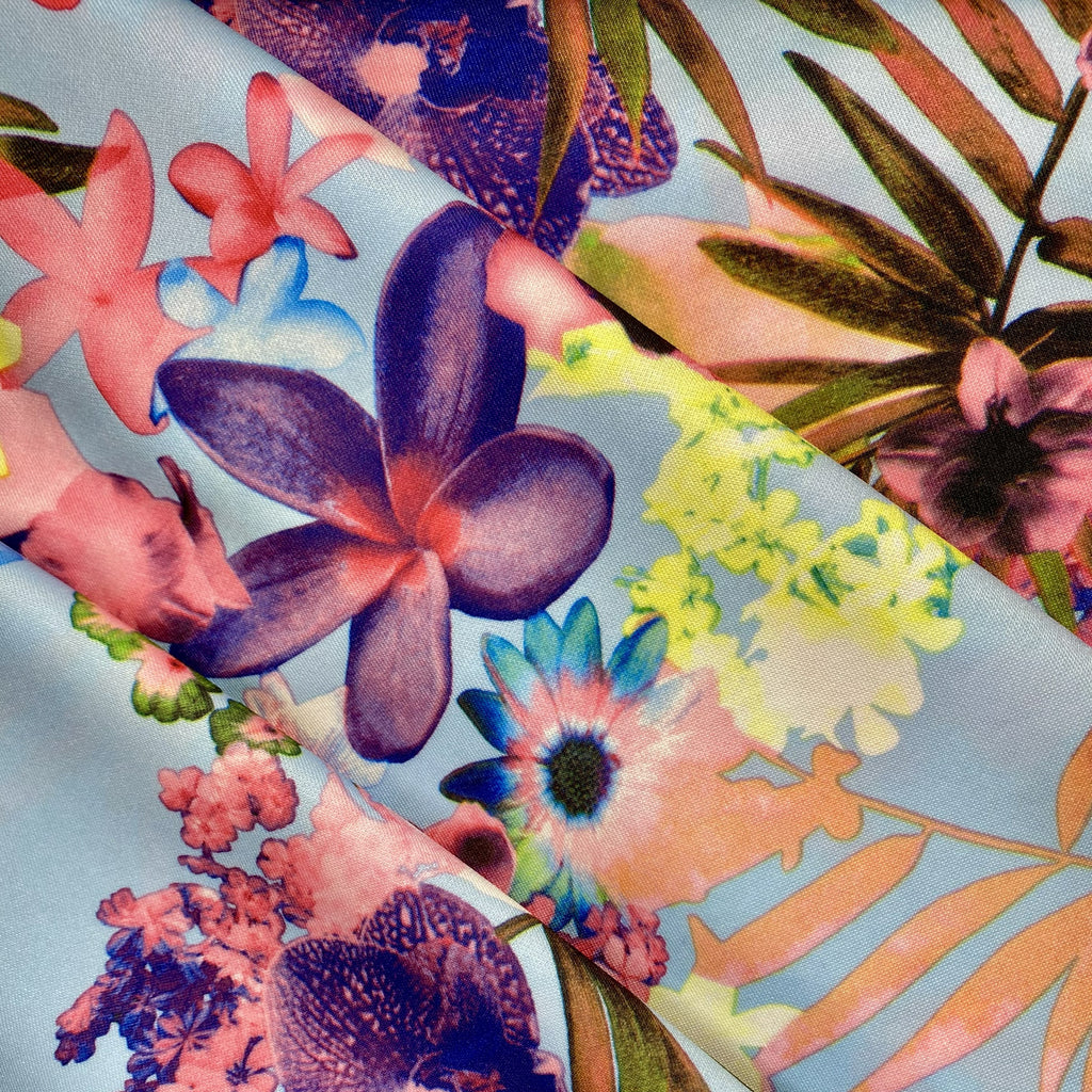 Scuba Pink Light Blue Purple Flowers