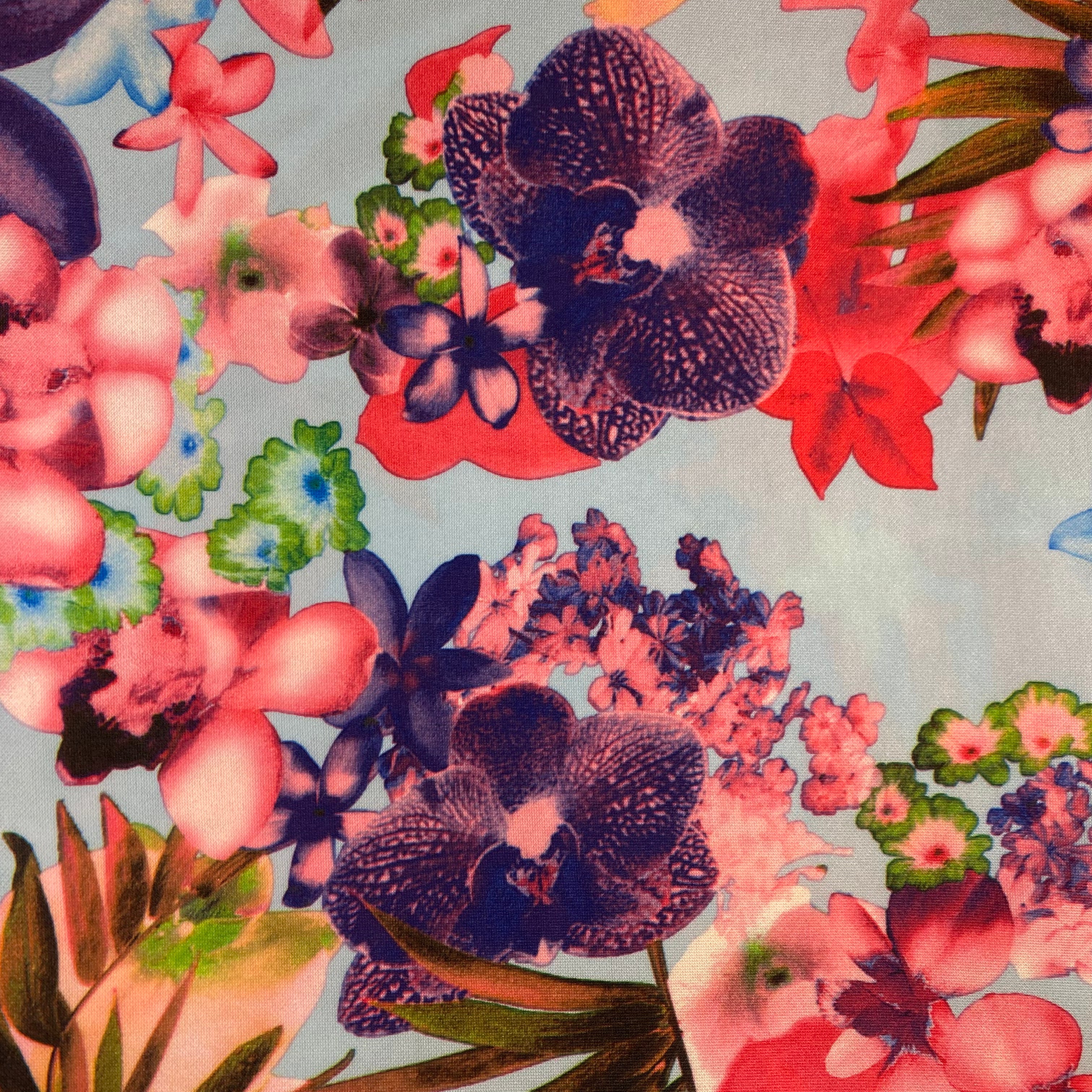 Scuba Pink Light Blue Purple Flowers