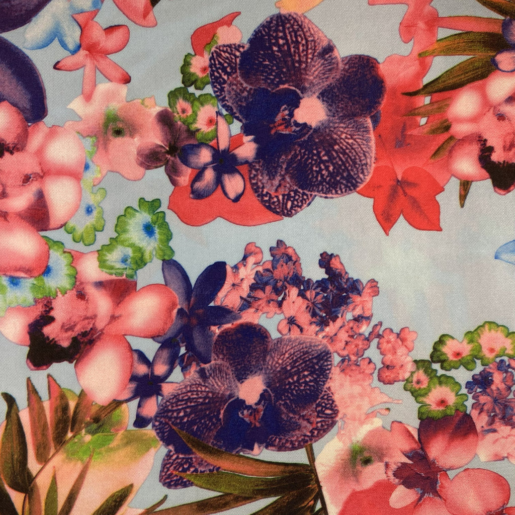 Scuba Pink Light Blue Purple Flowers